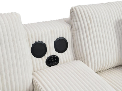 U244 - 6 Piece Living Room Set (2 Armless Chairs, 1 Console, 1 Right Chaise, 1 LAF, 1 Wedge) - White