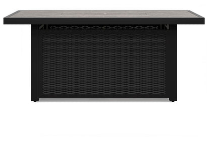 Beachcroft - Rectangular Fire Pit Table - Black / Light Gray