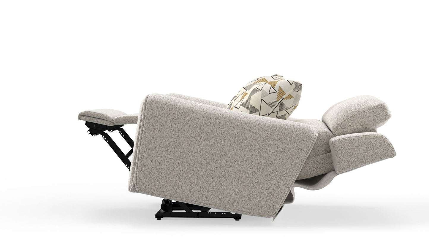 Micah - Power Headrest Power Deep Seat Lay Flat Recliner - Oatmeal