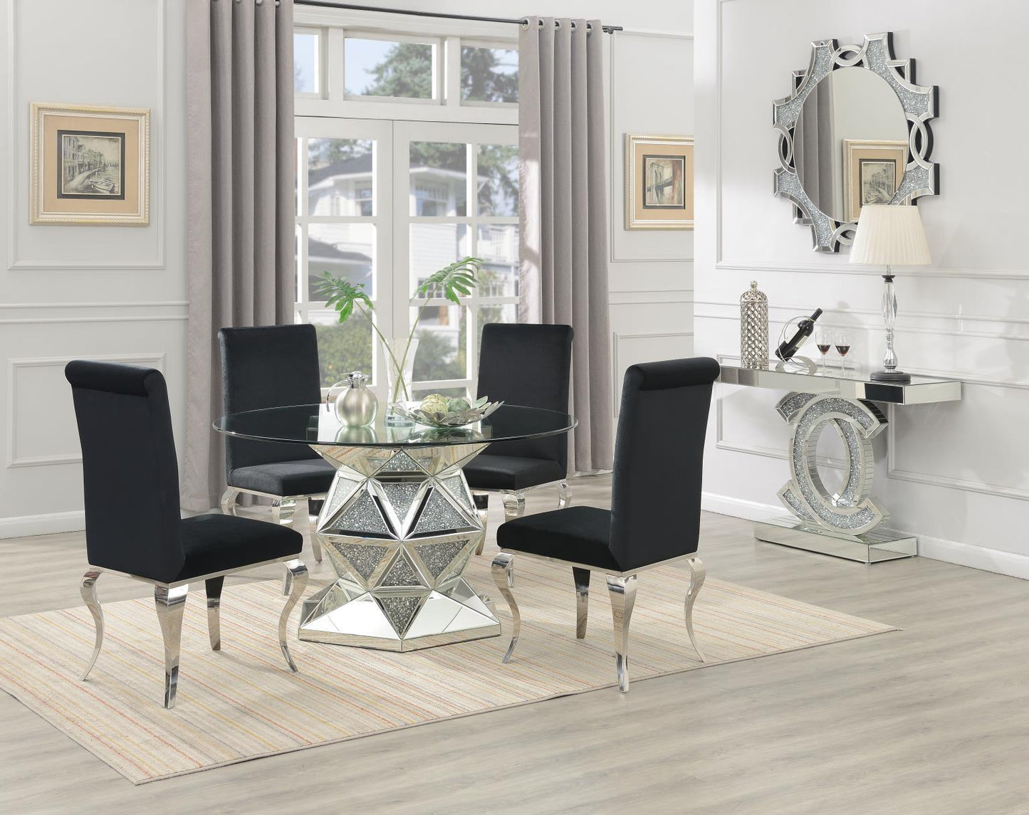 G-102 - Glamour Dining Table - Pearl Silver