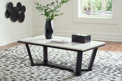 Fostead - Rectangular Cocktail Table - White / Espresso