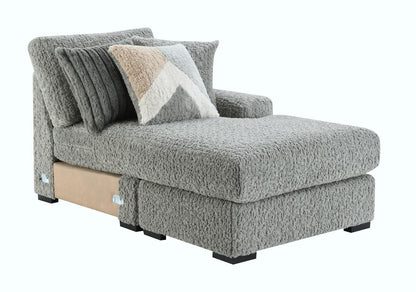 U282 - 6 Piece Setional With Right Chaise (1 LAF + 1 Wedge + 2 Armless Chair + 1 Console + 1 RAF Chaise) - Gray