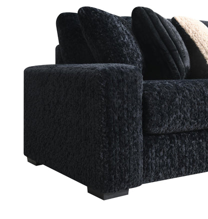 U281 - 6 Piece Setional With Right Chaise (1 LAF + 1 Wedge + 2 Armless Chair + 1 Console + 1 RAF Chaise) - Black