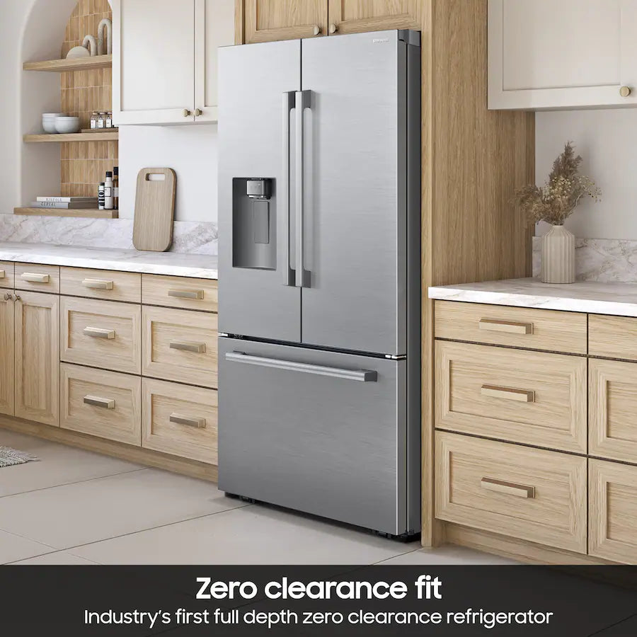 36 in. Wide Bespoke AI 29 cu. ft. 3-Door French Door Refrigerator with Zero Clearance Fit & Dual Auto Ice Maker - Stainless Steel
