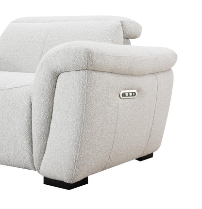 U15 - 6 Piece Beige Power Reclining Sectional With Power Headrest - White