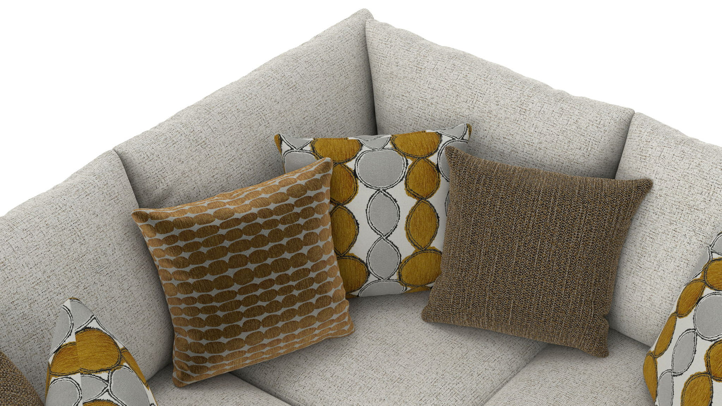 Tori - Sectional With Comfort Coil Seating, Cocktail Ottoman And Accent Pillows Included