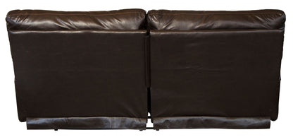 Wembley - Italian Leather Match Lay Flat Reclining Sofa - Chocolate