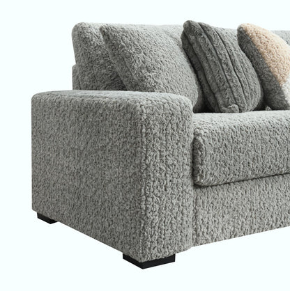 U282 - 6 Piece Setional With Right Chaise (1 LAF + 1 Wedge + 2 Armless Chair + 1 Console + 1 RAF Chaise) - Gray