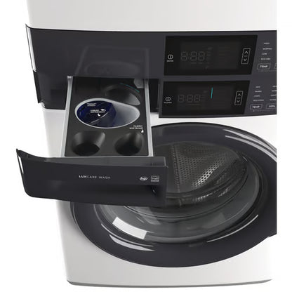 4.4 cu. ft. Stacked Washer and 8.0 cu. ft. Electric Dryer Laundry Tower in White with LuxCare Wash, Energy Star