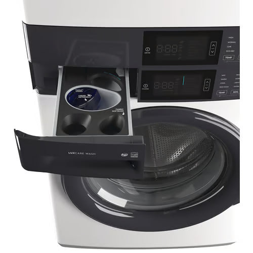 4.4 cu. ft. Stacked Washer and 8.0 cu. ft. Electric Dryer Laundry Tower in White with LuxCare Wash, Energy Star