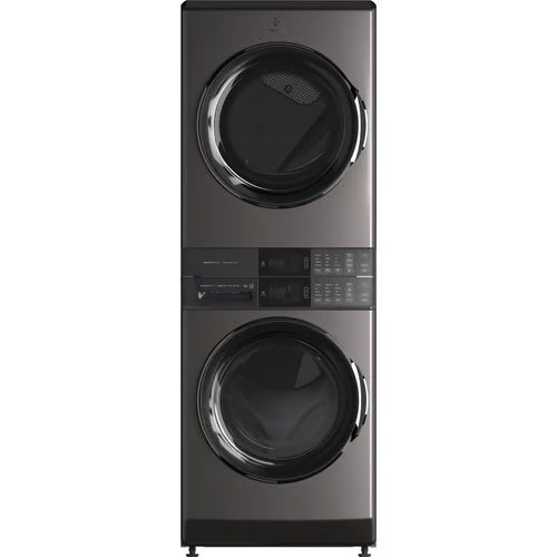 4.5 cu. ft. Stacked Washer and 8.0 cu. ft. Electric Dryer Laundry Tower in Titanium, SmartBoost Premixing, Energy Star