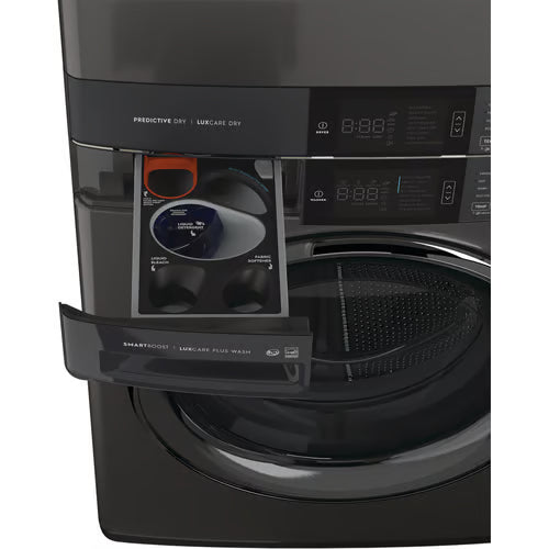 4.5 cu. ft. Stacked Washer and 8.0 cu. ft. Electric Dryer Laundry Tower in Titanium, SmartBoost Premixing, Energy Star
