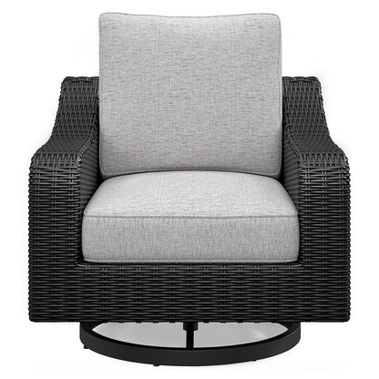 Beachcroft - Swivel Lounge Chair - Black / Light Gray