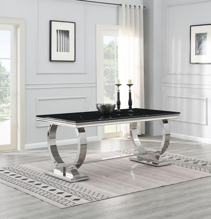 G-082-T-BLACK - Marble Dining Table - Black