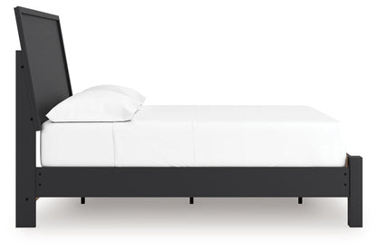 Danziar - Full Panel Bed With Low Footboard - Black