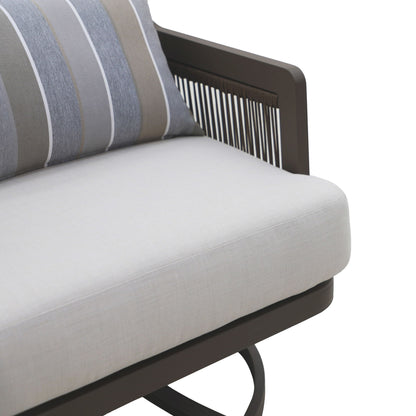 Genova - Patio Swivel Club Chair With Accent Pillow (Set of 2) - Gray