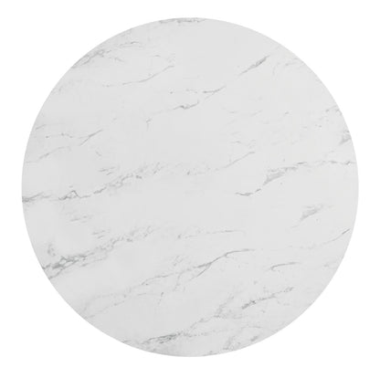 D180 - Melamin Round Dining Table - Black / White