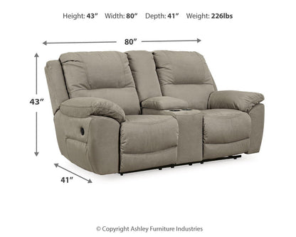 Next-Gen Gaucho - DBL Rec Loveseat w/Console - Putty
