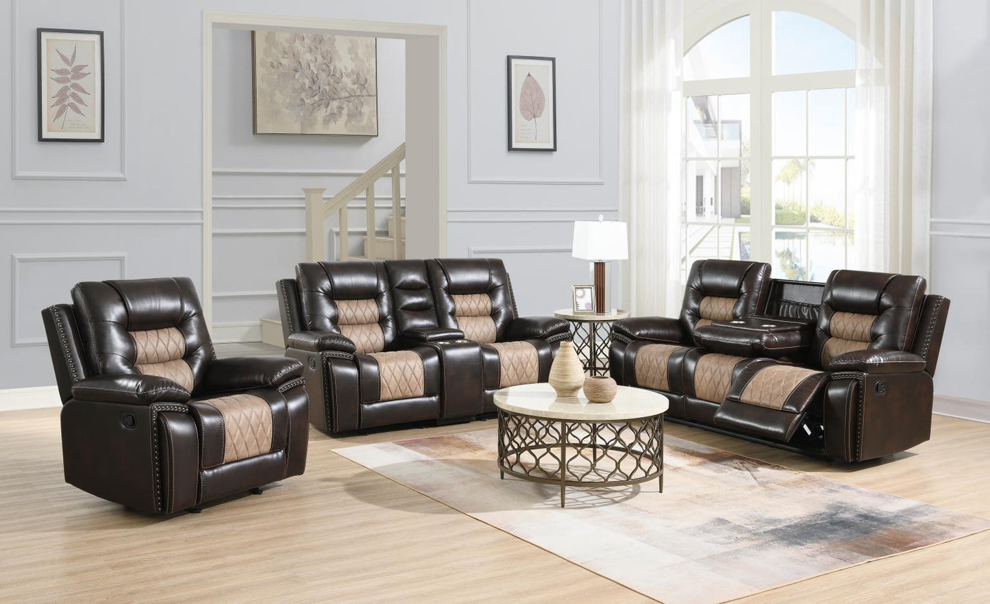 U141 - Motion Glider Loveseat - Brown