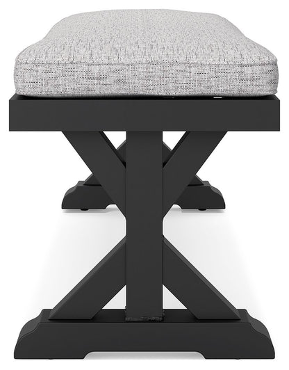 Beachcroft - Bench With Cushion - Black / Light Gray