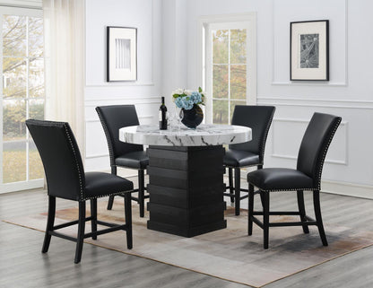 D141 - Round Counter Height Table - White / Black