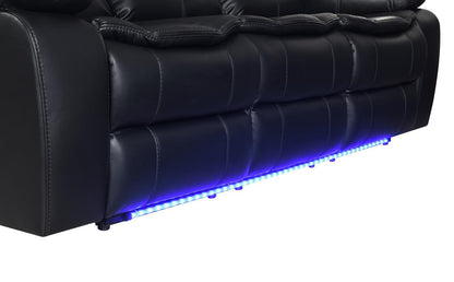 U100 - Power Reclining Loveseat With LED Light & Speaker - Black
