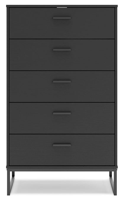 Socalle - Five Drawer Chest - Black