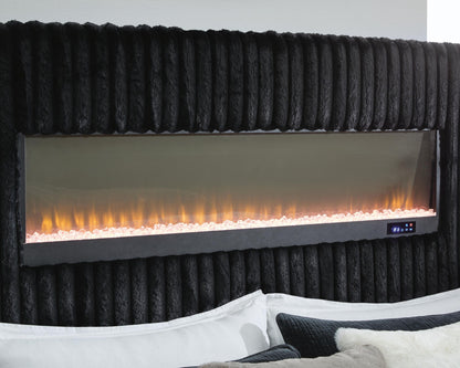 Tayleena - Upholstered Bed With Fireplace And Wireless Audio