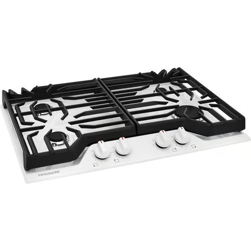 30 in. Gas Cooktop in White with 4-Burner Elements, including Quick Boil and Simmer Burner