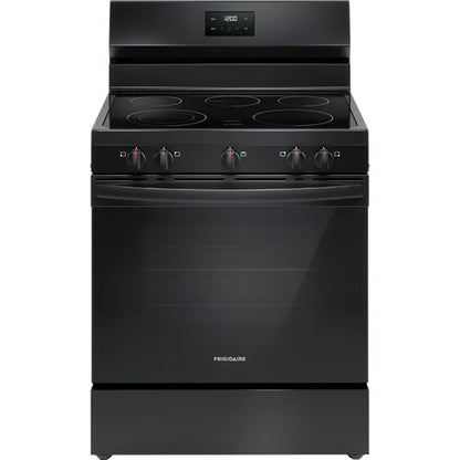 Cocina eléctrica independiente de 30 pulgadas con 5 quemadores en color negro con elemento expandible doble y ebullición rápida