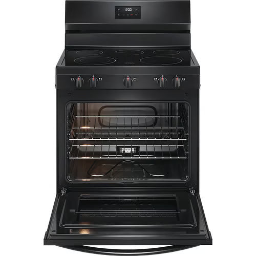 30 in. 5 Burner Element Freestanding Electric Range in Black with Dual Expandable Element and Quick Boil