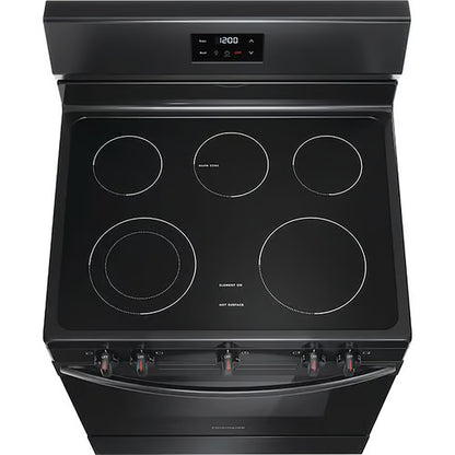 Cocina eléctrica independiente de 30 pulgadas con 5 quemadores en color negro con elemento expandible doble y ebullición rápida