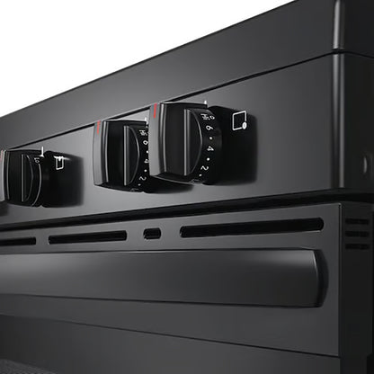 Cocina eléctrica independiente de 30 pulgadas con 5 quemadores en color negro con elemento expandible doble y ebullición rápida