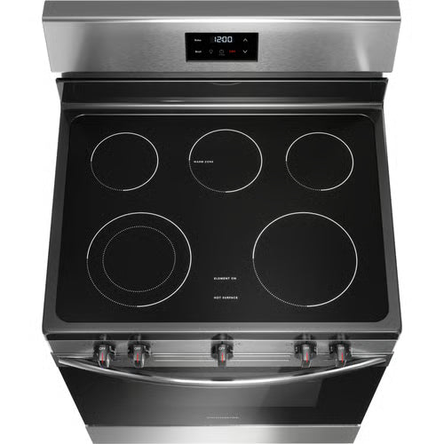 30 in. 5 Burner Element Freestanding Electric Range in Stainless Steel with Dual Expandable Element and Quick Boil