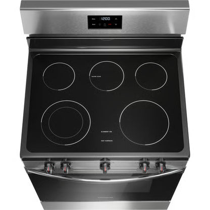 Cocina eléctrica independiente de 30 pulgadas con 5 quemadores en acero inoxidable, con elemento expandible doble y ebullición rápida