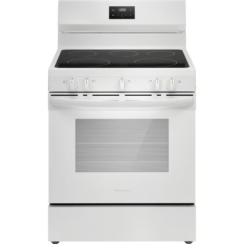 30 in. 5 Burner Element Freestanding Electric Range in White with Dual Expandable Element and Quick Boil