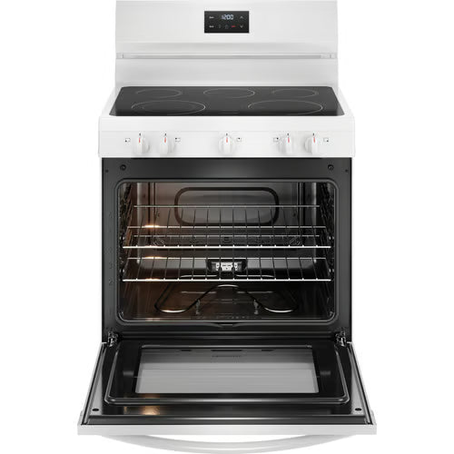 30 in. 5 Burner Element Freestanding Electric Range in White with Dual Expandable Element and Quick Boil