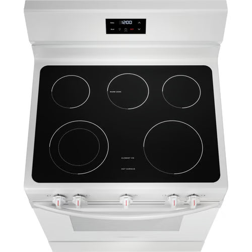 30 in. 5 Burner Element Freestanding Electric Range in White with Dual Expandable Element and Quick Boil