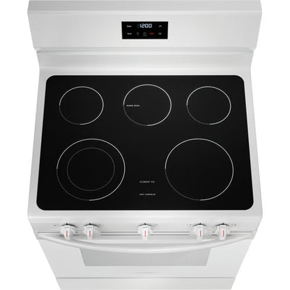 30 in. 5 Burner Element Freestanding Electric Range in White with Dual Expandable Element and Quick Boil