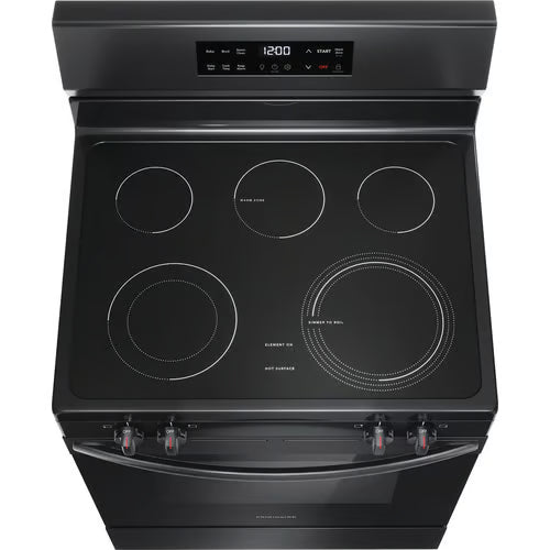30 in. 5 Burner Element Freestanding Electric Range in Black with EvenTemp and Steam Clean