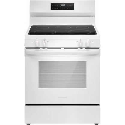 30 in. 5 Burner Element Freestanding Electric Range in White with EvenTemp and Steam Clean