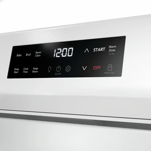 30 in. 5 Burner Element Freestanding Electric Range in White with EvenTemp and Steam Clean
