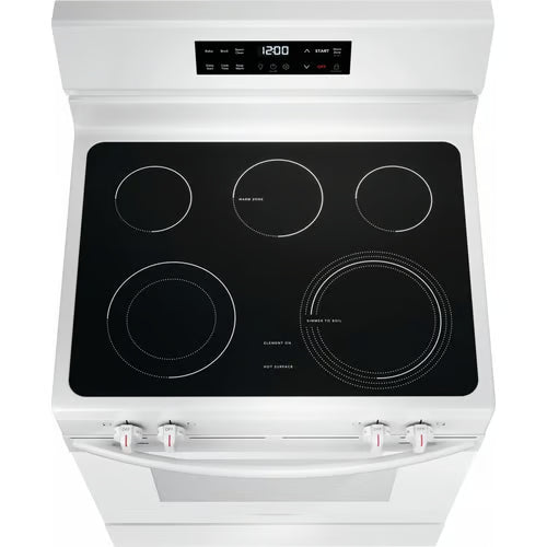 30 in. 5 Burner Element Freestanding Electric Range in White with EvenTemp and Steam Clean