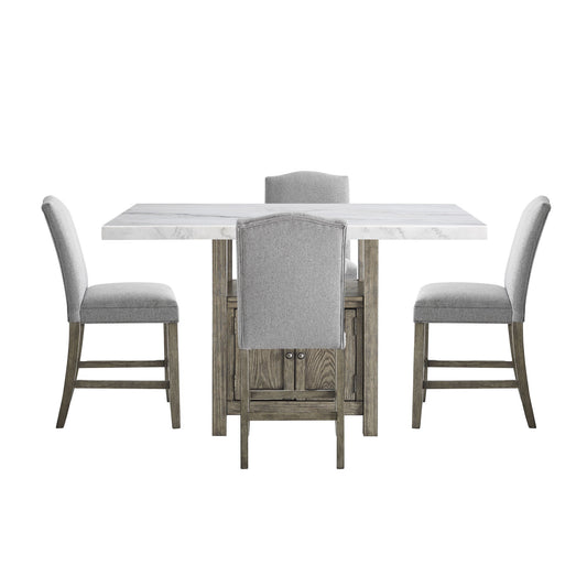 Grayson - Counter Height Set With White Top Table