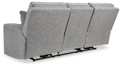 Biscoe - Power Reclining Sofa With Adj Headrest - Pewter