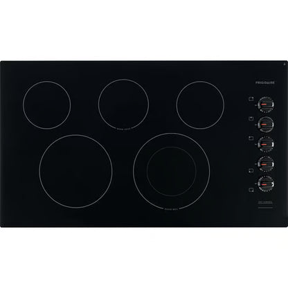 36 in. Radiant Electric Cooktop in Black with 5 Burner Elements, including Quick Boil Burner & Ceramic Glass Surface