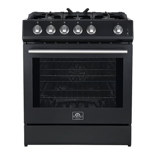 Leonardo Espresso 30 in. Black Slide-in Gas Range 5-Burners