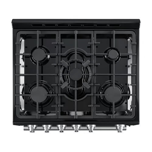 Leonardo Espresso 30 in. Black Slide-in Gas Range 5-Burners