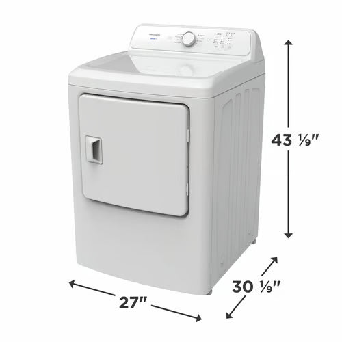7 cu. ft. Front Load Electric Dryer in White with 8 Dry Cycles
