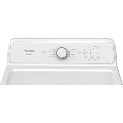 Secadora eléctrica de carga frontal de 7 pies cúbicos en color blanco con 8 ciclos de secado